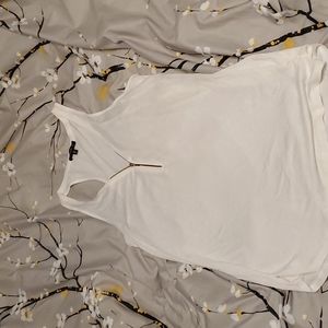White zip up tank top